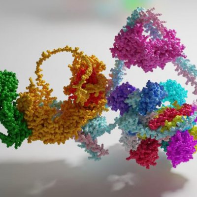 brightly coloured chains of small balls linked together in clusters and strings 
